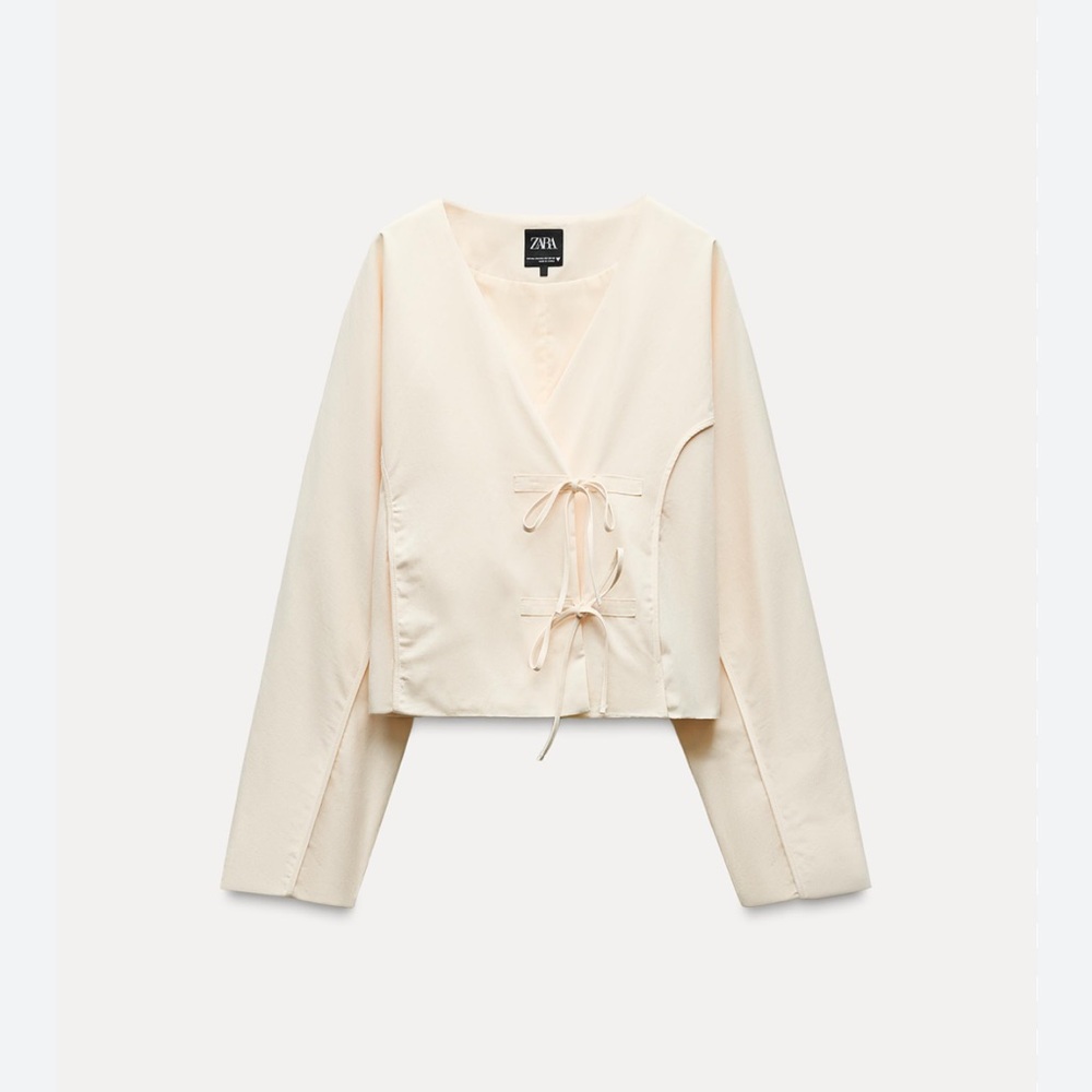 Zara Seam Tie Front Detail Jacket